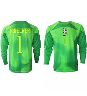 Brasil Alisson Becker #1 Keeper Bortedrakt VM 2022 Langermet